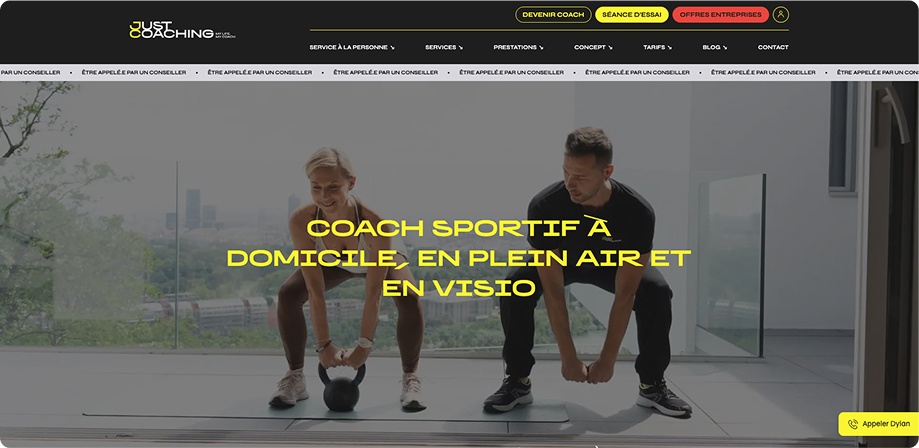 Conception du site vitrine de Just Coaching