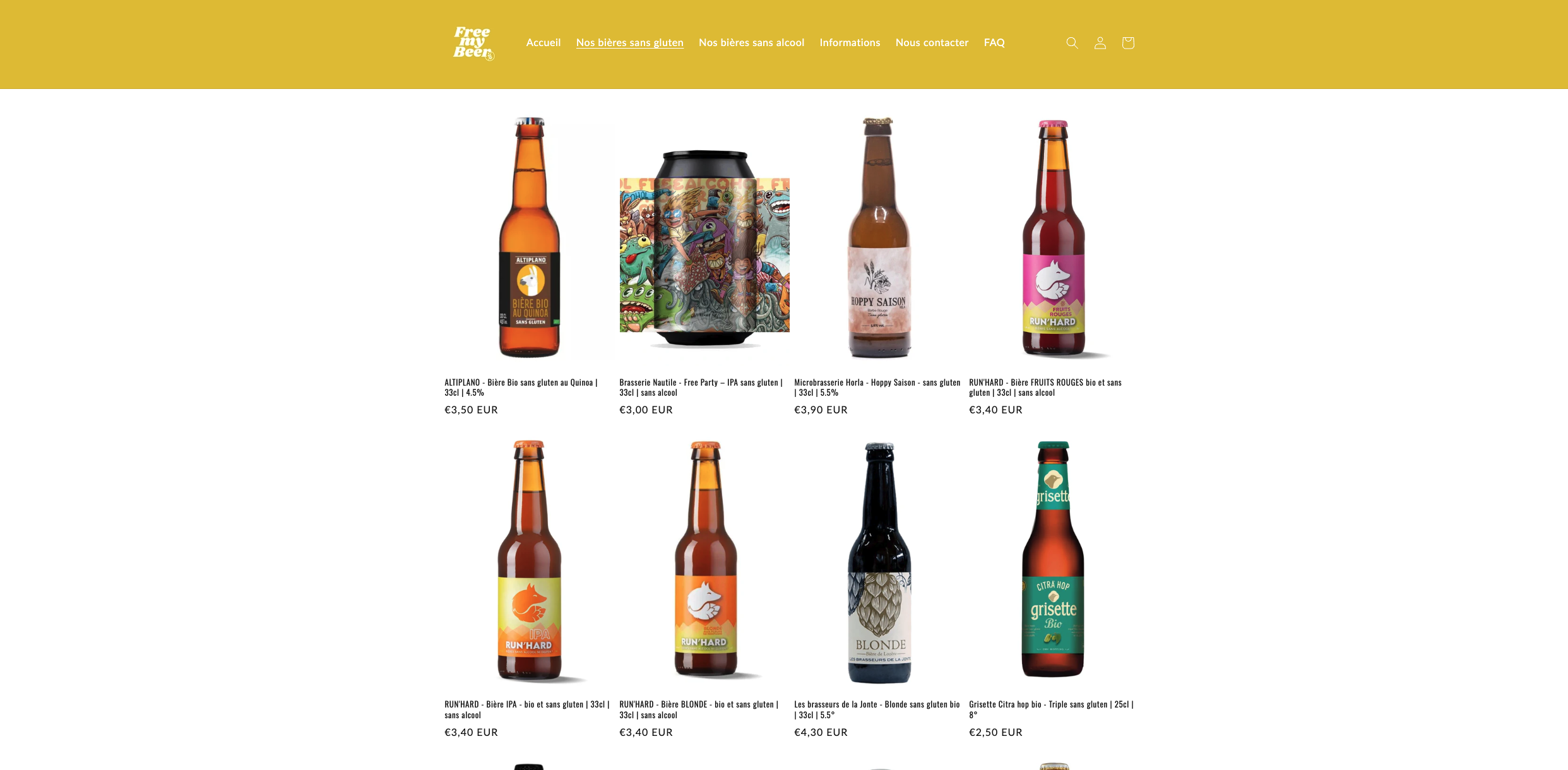 Catalogue de bières sans gluten artisanales du site Free My Beer